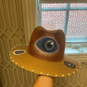 Evil eye hand painted custom hat